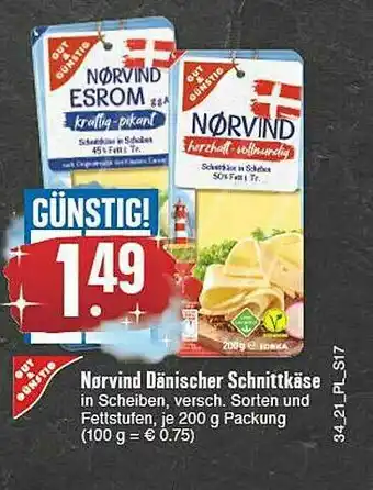 E-Center Gut & Gunstig Norvind Danischer Schnittkase Angebot