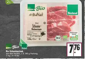 E-Center Edeka Bio Bio-schweinesteak Angebot