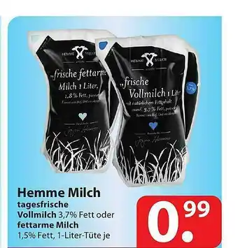 Famila Nord Ost Hemme Milch Tagesfrische Vollmilch Oder Fettarme Milch Angebot