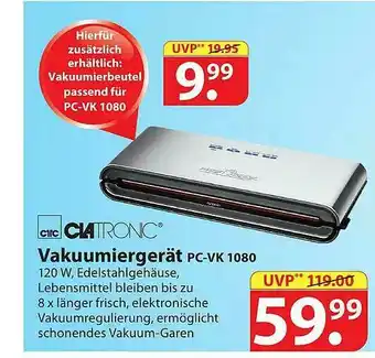 Famila Nord Ost Clatronic Vakuumiergerät Pc-vk 1080 Angebot