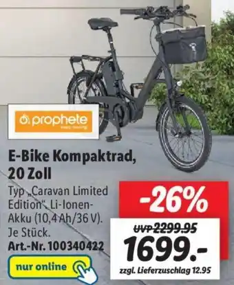 Lidl prophete E-Bike Kompaktrad, 20 Zoll Angebot