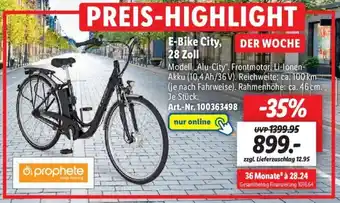 Lidl Prophete E-Bike City, 28 Zoll Angebot