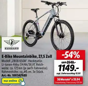 Lidl ZUNDAPP E-Bike Mountainbike, 27,5 Zoll Angebot