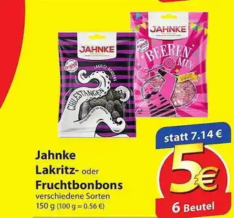 Famila Nord Ost Jahnke Lakritz- Oder Fruchtbonbons Angebot