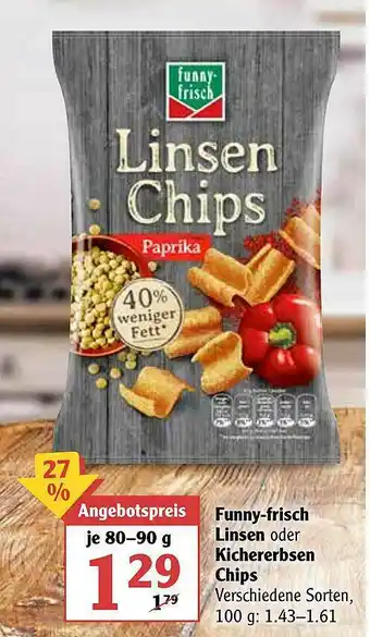 Globus Funny Frisch Linsen Oder Kichererbsen Chips Angebot