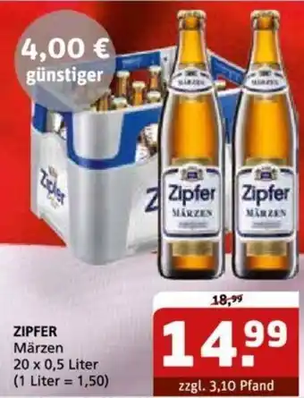 Getränke Quelle ZIPFER Märzen 20 x 0,5 Liter Angebot