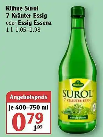 Globus Kühne Surol 7 Kräuter Essig Oder Essig Essenz Angebot