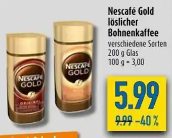 diska Nescafé Gold löslicher Bohnenkaffee 200g Angebot