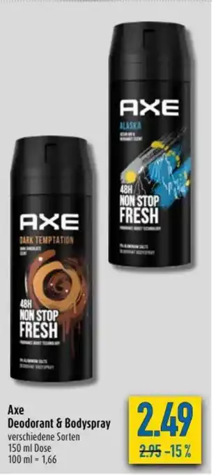 diska Axe Deodorant & Bodyspray 150ml Angebot