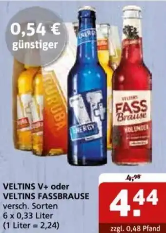 Getränke Quelle VELTINS V+ oder VELTINS FASSBRAUSE 6 x 0,33 Liter Angebot