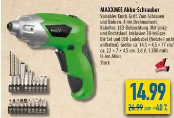 diska Maxxmee Akku Schrauber Angebot