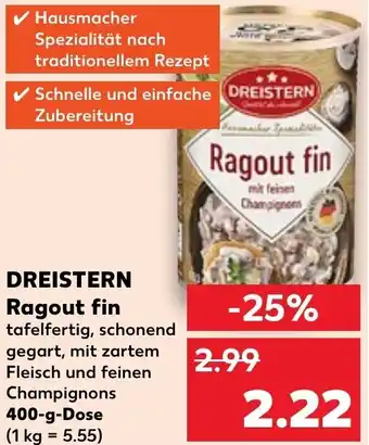 Kaufland DREISTERN Ragout fin 400 g Dose Angebot