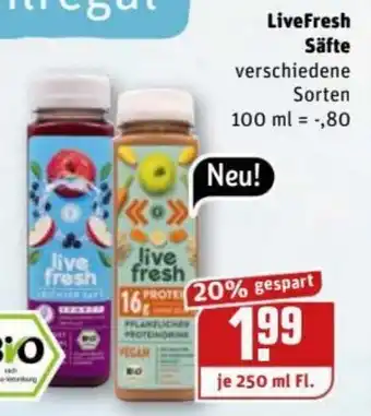 REWE Center LiveFresh Säfte 250ml Angebot