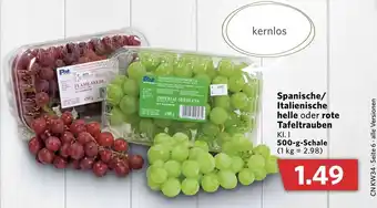 Combi Spanische/Italienische helle oder rote Tafeltrauben 500g Angebot