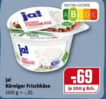 REWE Center ja! Körniger Frischkäse 200g Becher Angebot