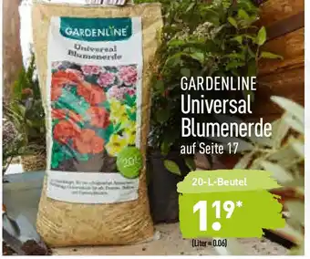 Aldi Nord Gardenline Universal Blumenerde 20L Angebot