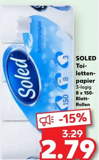 Kaufland Soled Toilettenpapier 8x150 Blatt-Rollen Angebot