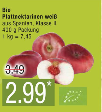 Marktkauf Bio Plattnektarinen weiß 400 g Packung Angebot