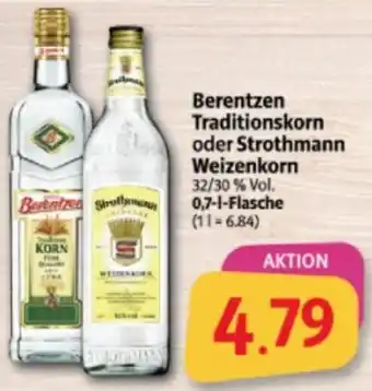 Markant Markt Berentzen Traditionskorn oder Strothmann Weizenkorn 0,7 L Flasche Angebot