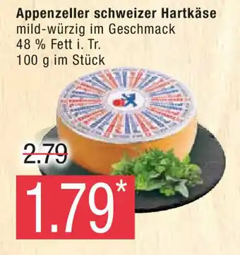 Marktkauf Appenzeller schweizer Hartkäse 100 g im Stück Angebot