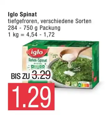 Marktkauf Iglo Spinat 284-750 g Packung Angebot