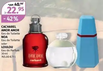 Müller CACHAREL AMOR AMOR Eau de Toilette NOA Eau de Toilette oder LOULOU Eau de Parfum 30 ml Angebot