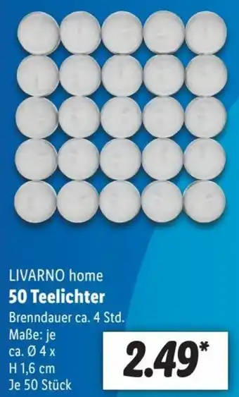 Lidl LIVARNO home 50 Teelichter Angebot