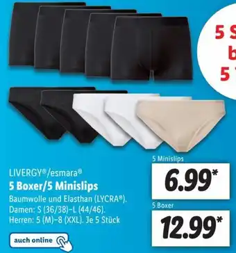 Lidl LIVERGY®/esmara® 5 Boxer/5 Minislips Angebot