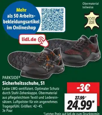 Lidl PARKSIDEⓇ Sicherheitsschuhe, S1 Angebot