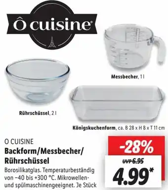 Lidl O CUISINE Backform/Messbecher/ Rührschüssel Angebot