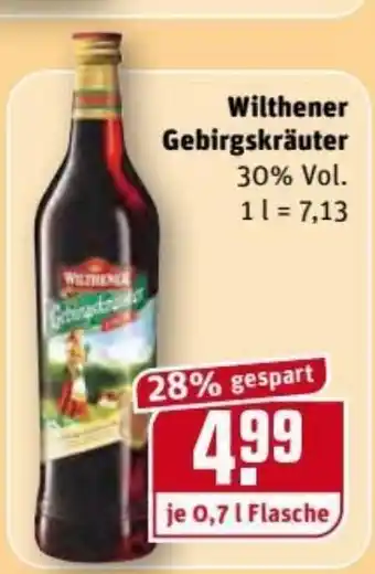 REWE Center Wilthener Gebirgskräuter 0,7L Angebot