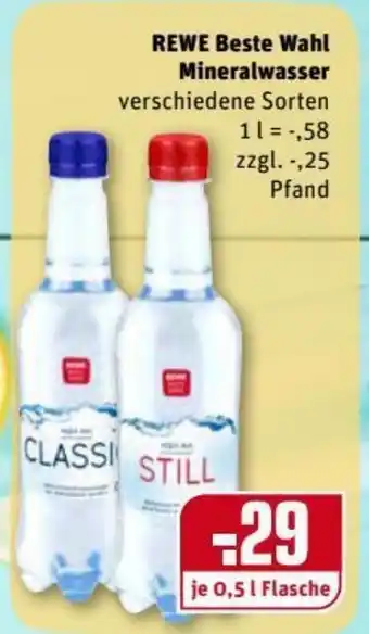 REWE Center Rewe Beste Wahl Mineralwasser 0,5L Angebot