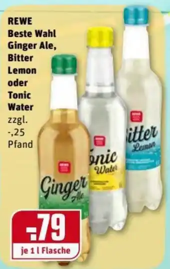 REWE Center Rewe Beste Wahl Ginger Ale, Bitter Lemon oder Tonic Water 1L Angebot