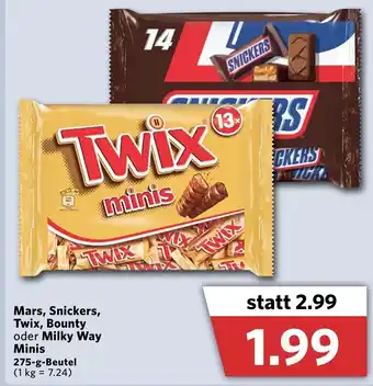 Combi Mars,Snickers,Twix,Bounty Milky Way Minis 275g Angebot