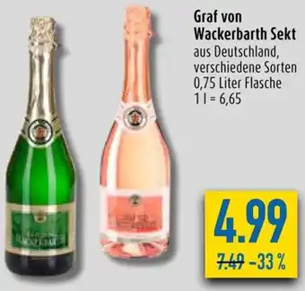 diska Graf von Wackerbarth Sekt 0,75 Liter Flasche Angebot