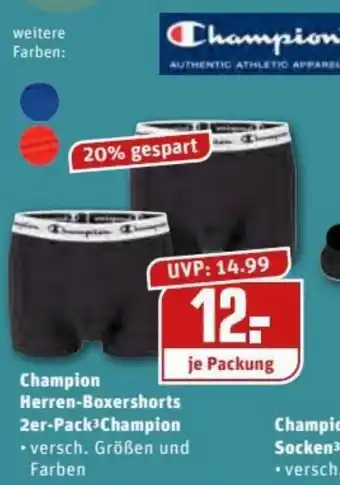 REWE Center Champion Herren Boxershorts 2er Pack Angebot