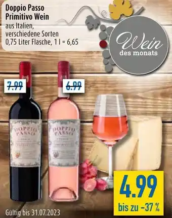 diska Doppio Passo Primitivo Wein 0,75 Liter Flasche Angebot