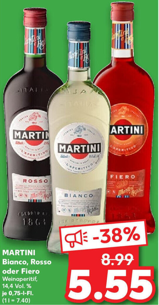 MARTINI Bianco, Rosso oder Fiero 0,75 LFl. Angebot bei Kaufland