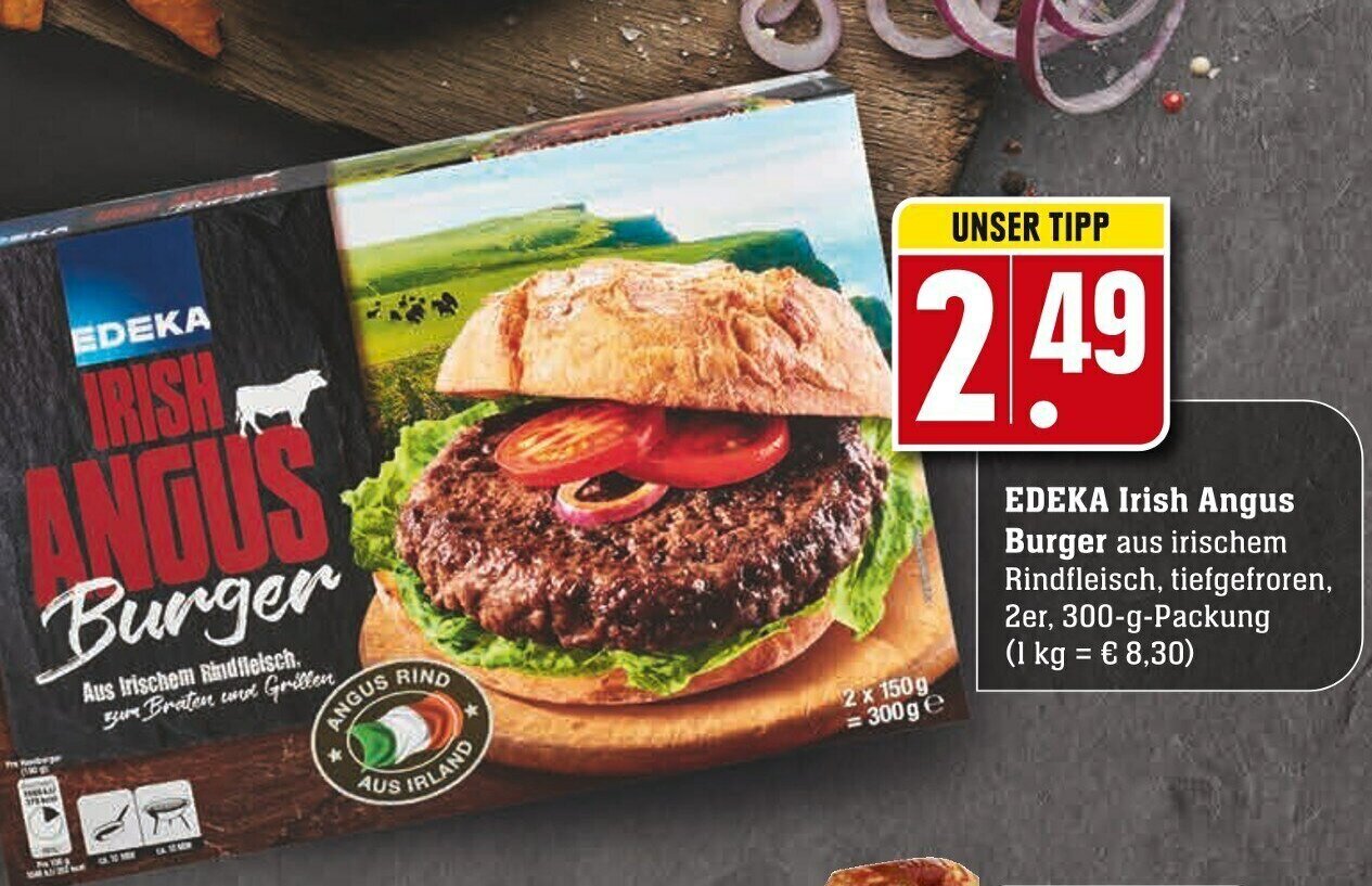 Edeka Irish Angus Burger 300 g Angebot bei Edeka Neukauf