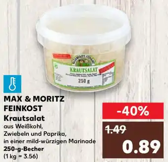 Kaufland MAX & MORITZ FEINKOST Krautsalat 250 g Becher Angebot