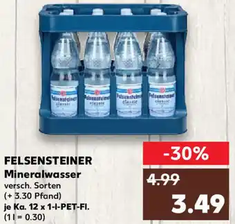 Kaufland FELSENSTEINER Mineralwasser Ka. 12x1 L-PET-Fl. Angebot