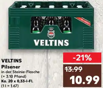 Kaufland VELTINS Pilsener Ka. 20x0,33 L-Fl. Angebot