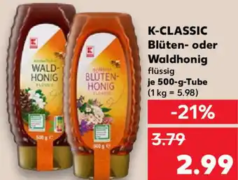 Kaufland K-CLASSIC Blüten- oder Waldhonig 500-g-Tube Angebot