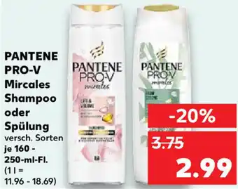 Kaufland PANTENE PRO-V Mircales Shampoo oder Spülung 160 - 250-ml-FI. Angebot