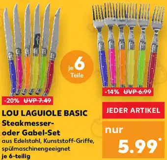 Kaufland LOU LAGUIOLE BASIC Steakmesser-oder Gabel-Set 6-teilig Angebot