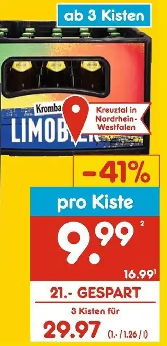 Netto Getränke Discount Krombacher Biere 3x20 x 0,5/3x24 x 0,33 Liter Kiste Angebot