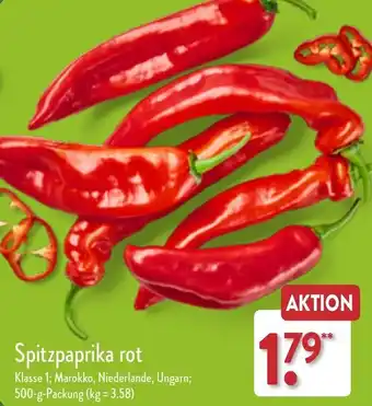 Aldi Nord Spitzpaprika rot 500 g Packung Angebot