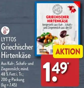 Aldi Nord LYTTOS Griechischer Hirtenkäse 200-g-Packung Angebot