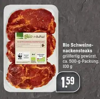 Edeka Neukauf Bio Schweinenackensteaks 500g Angebot