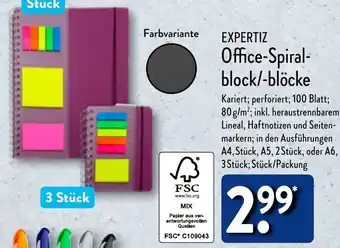 Aldi Nord EXPERTIZ Office-Spiralblock/-blöcke Angebot